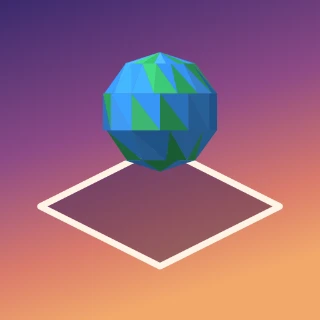 Celestile app icon: a low-poly world resting on an isometric tile